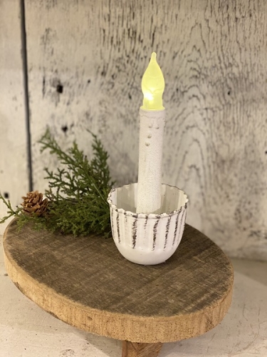 FLUTED CANDLE CUP WHITE